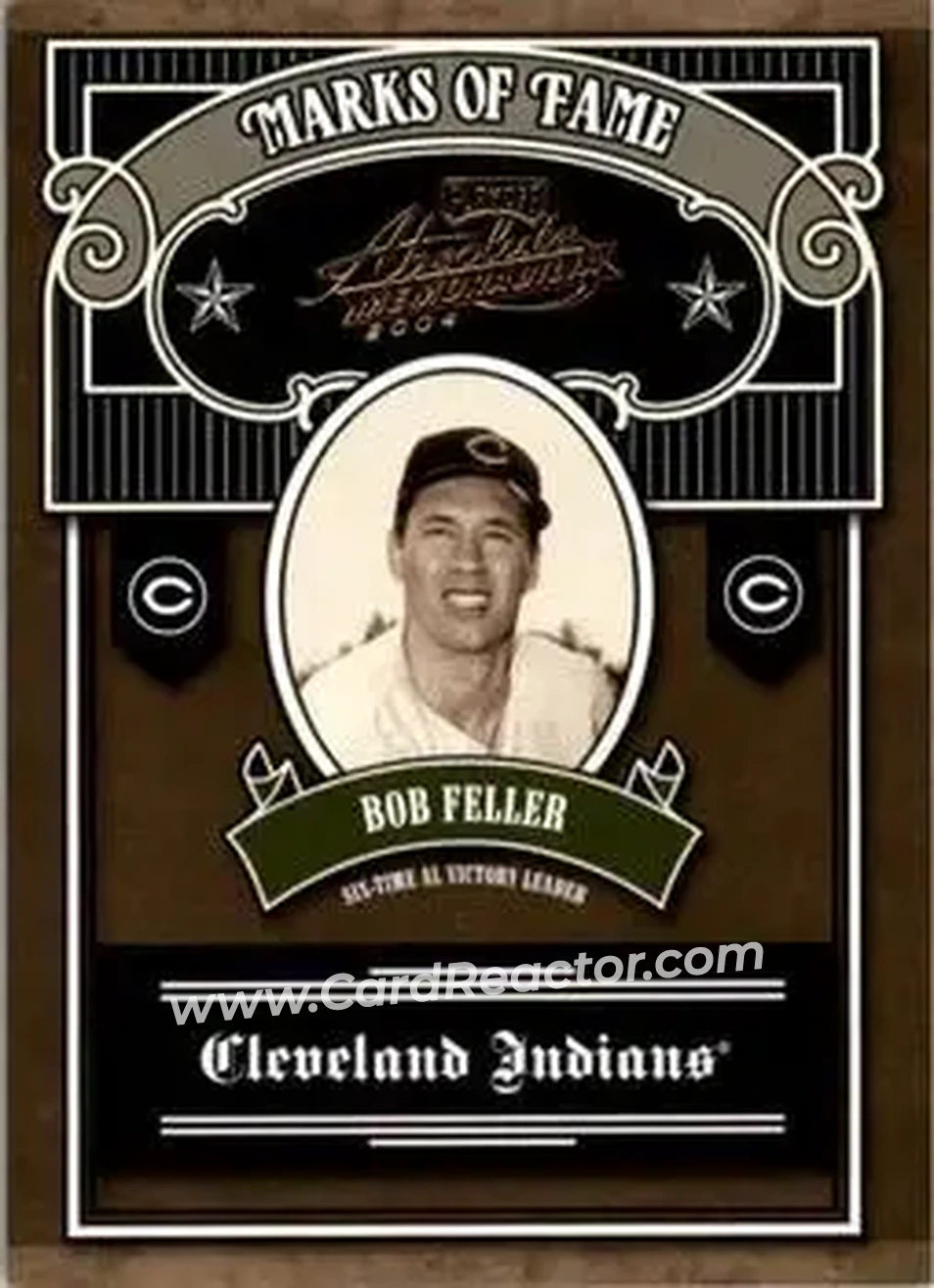 2004 Playoff Absolute Memorabilia - Marks of Fame #MOF-3 - Bob Feller - Cleveland Indians - Front