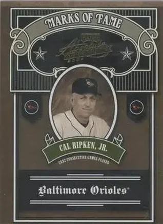 2004 Playoff Absolute Memorabilia - Marks of Fame #MOF-11 - Cal Ripken - Baltimore Orioles