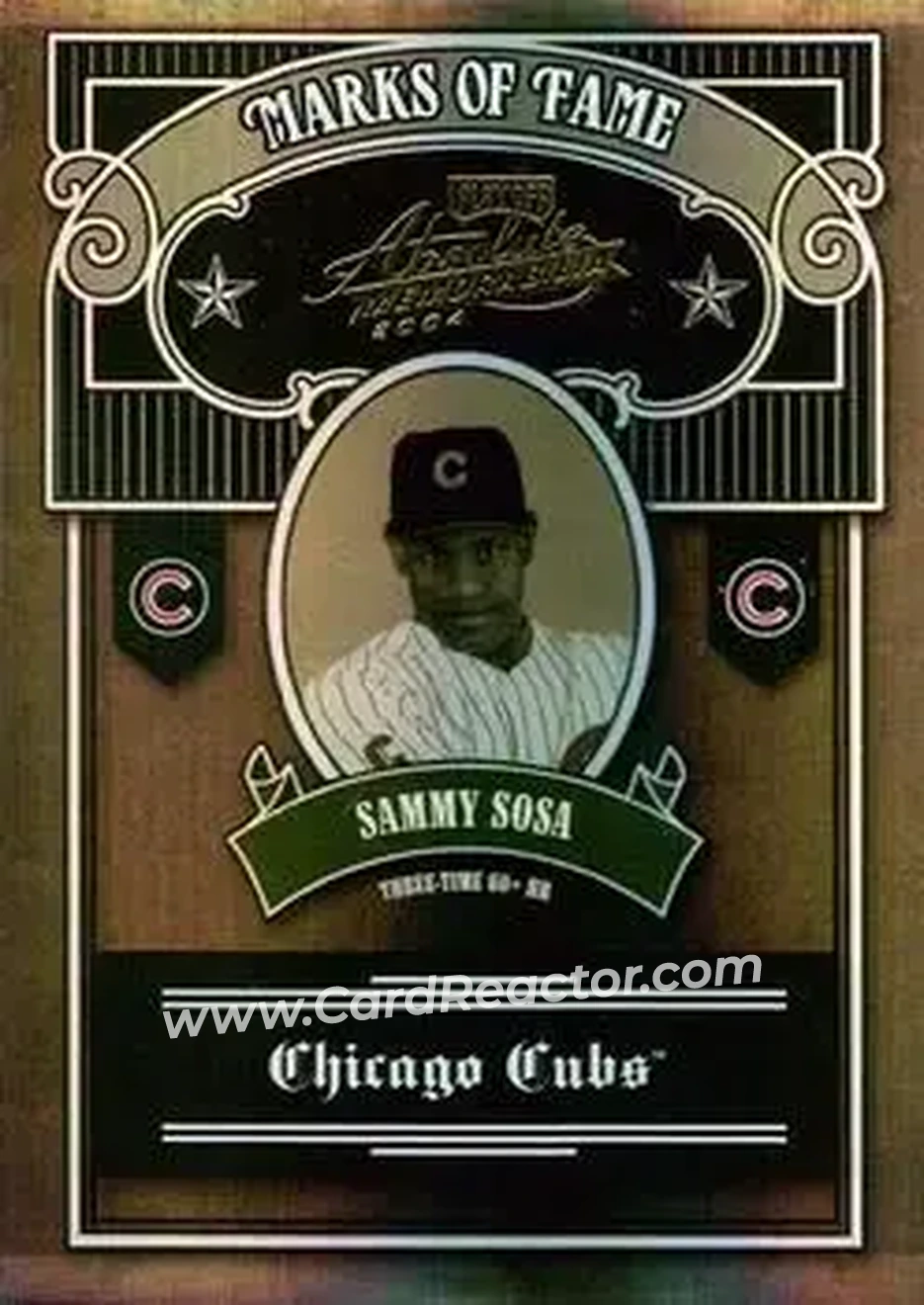 2004 Playoff Absolute Memorabilia - Marks of Fame Spectrum #MOF-5 - Sammy Sosa - Chicago Cubs - Front