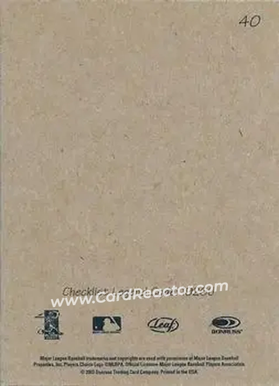 2004 Leaf - Exhibits 1926 Unblocked Legend Second Edition #40 - Roberto Alomar - Chicago White Sox - Back