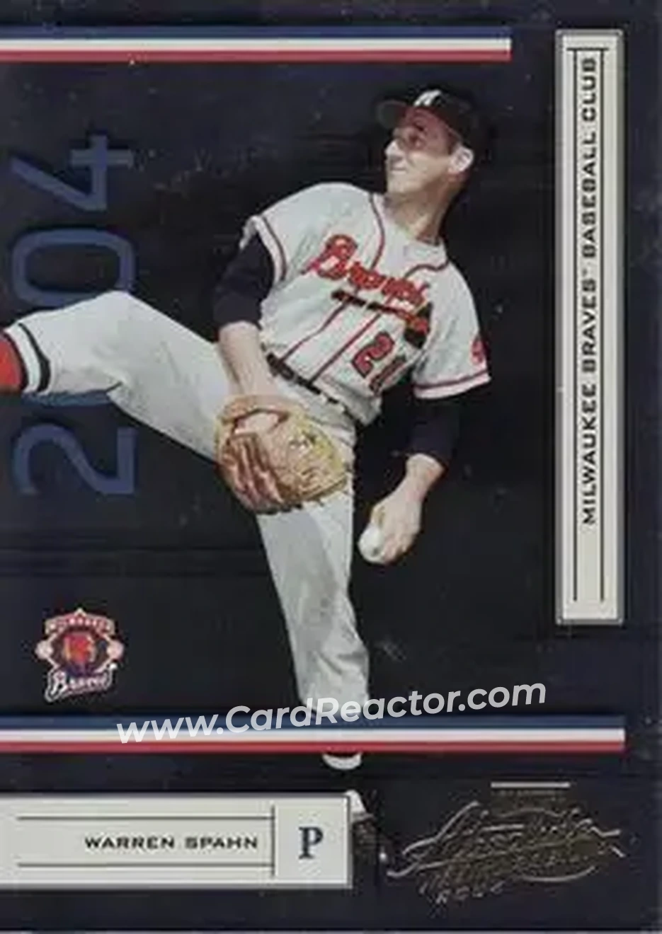 2004 Playoff Absolute Memorabilia - Retail #25 - Warren Spahn - Milwaukee Braves - Front