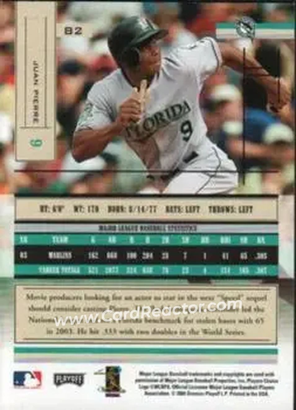 2004 Playoff Absolute Memorabilia - Retail #82 - Juan Pierre - Florida Marlins - Back