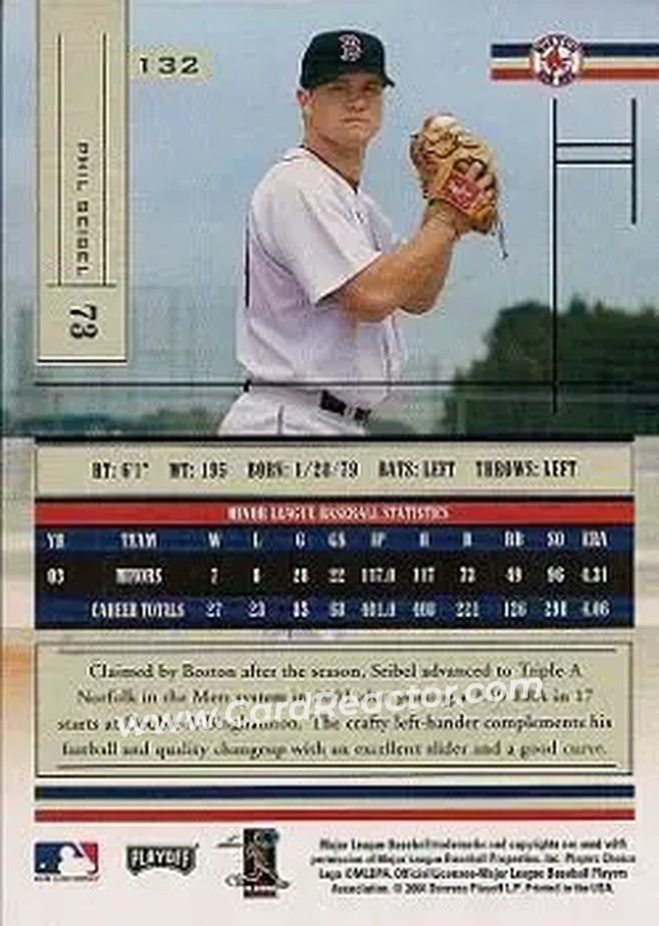 2004 Playoff Absolute Memorabilia - Retail #132 - Phil Seibel - Boston Red Sox - Back