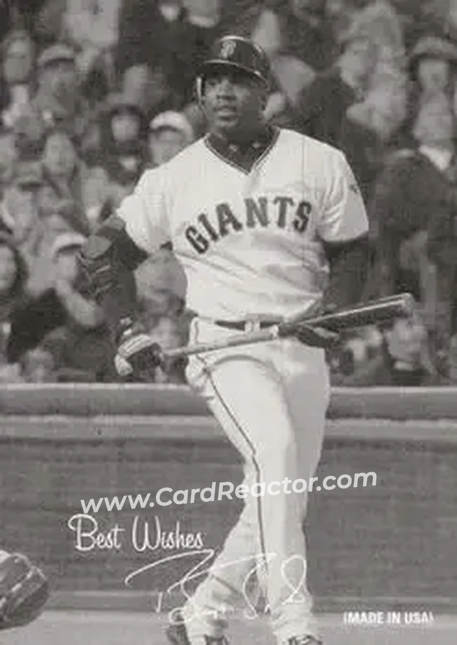 2004 Leaf - Exhibits 1939-46 Best Wishes Left #6 - Barry Bonds - San Francisco Giants - Front