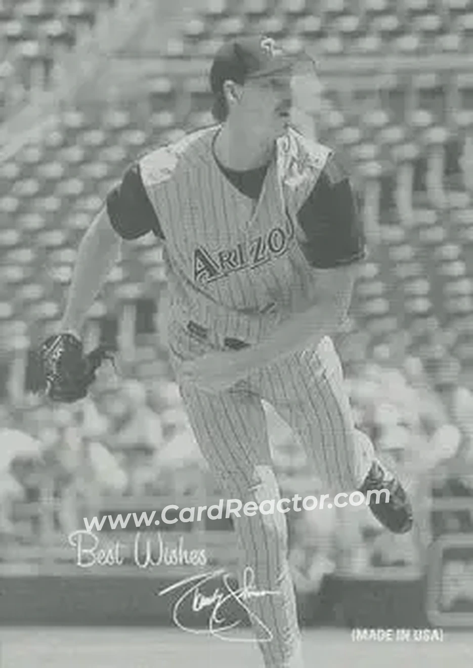 2004 Leaf - Exhibits 1939-46 Best Wishes Left #36 - Randy Johnson - Arizona Diamondbacks - Front