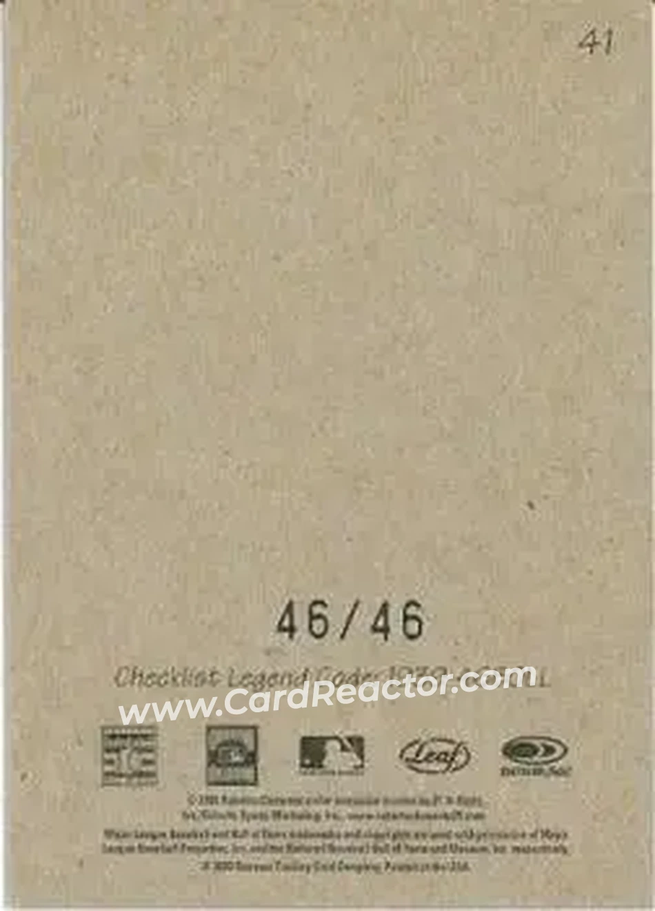 2004 Leaf - Exhibits 1939-46 Best of Luck Left #41 - Bob Clemente - Pittsburgh Pirates - Back