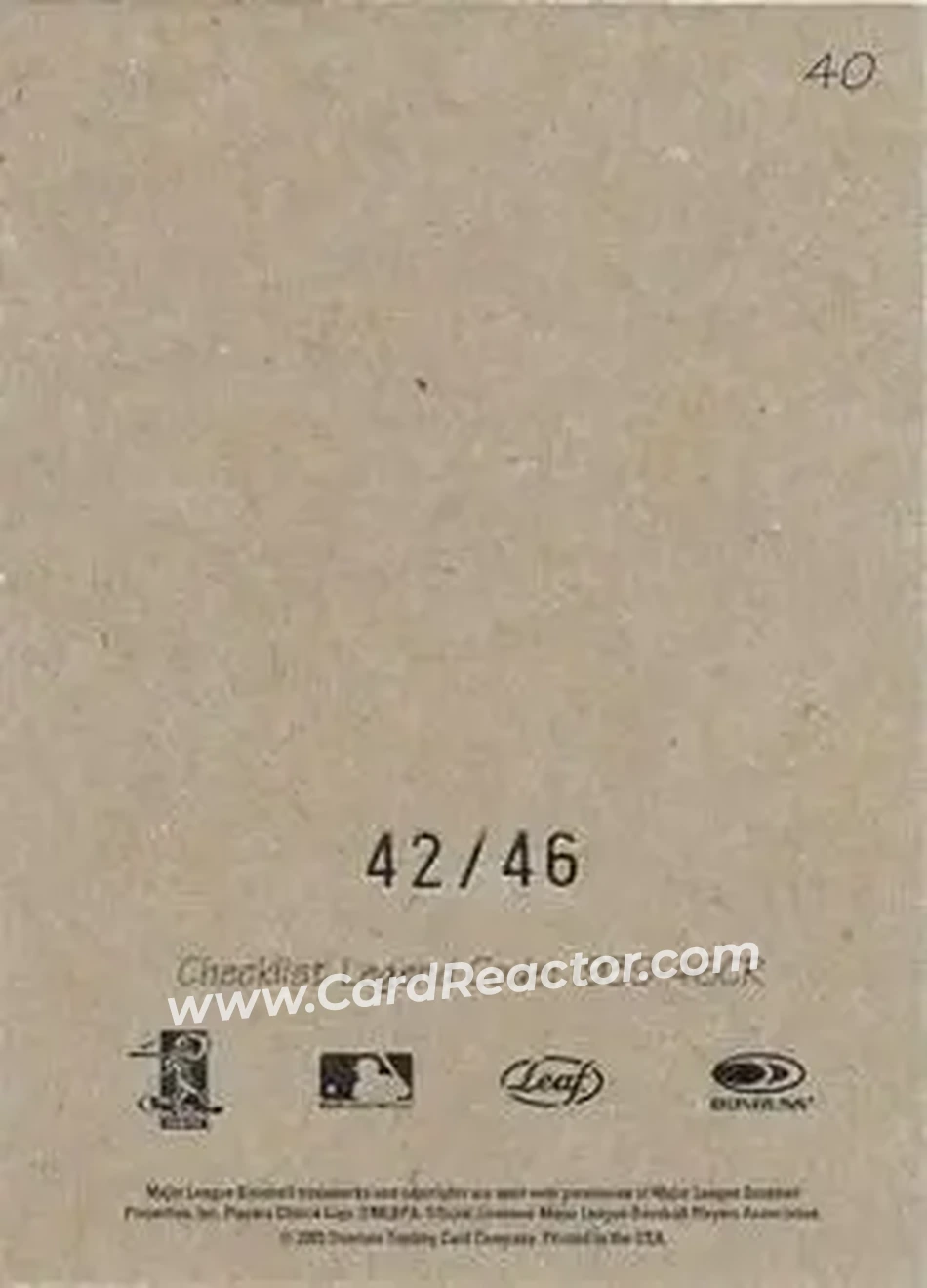 2004 Leaf - Exhibits 1939-46 Cordially Right #40 - Roberto Alomar - Chicago White Sox - Back 2004 Leaf - Exhibits 1939-46 Cordially Right #40 - Roberto Alomar - Chicago White Sox - Back