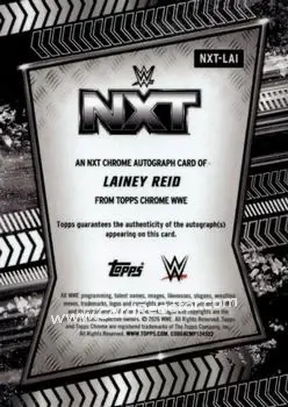 2026 Topps Chrome Sapphire Edition WWE - NXT Autographs #NXT-LAI - Lainey Reid - Back