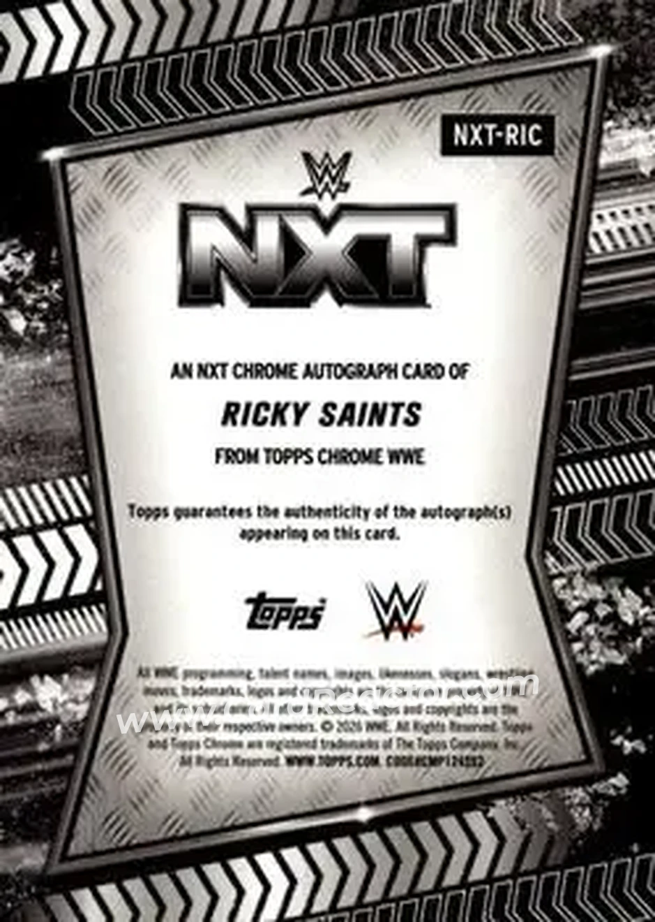 2026 Topps Chrome Sapphire Edition WWE - NXT Autographs #NXT-RIC - Ricky Saints - Back