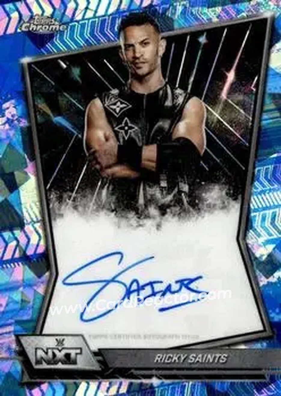 2026 Topps Chrome Sapphire Edition WWE - NXT Autographs #NXT-RIC - Ricky Saints - Front