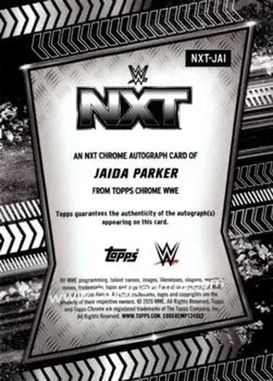 2026 Topps Chrome Sapphire Edition WWE - NXT Autographs Black #NXT-JAI - Jaida Parker - Back