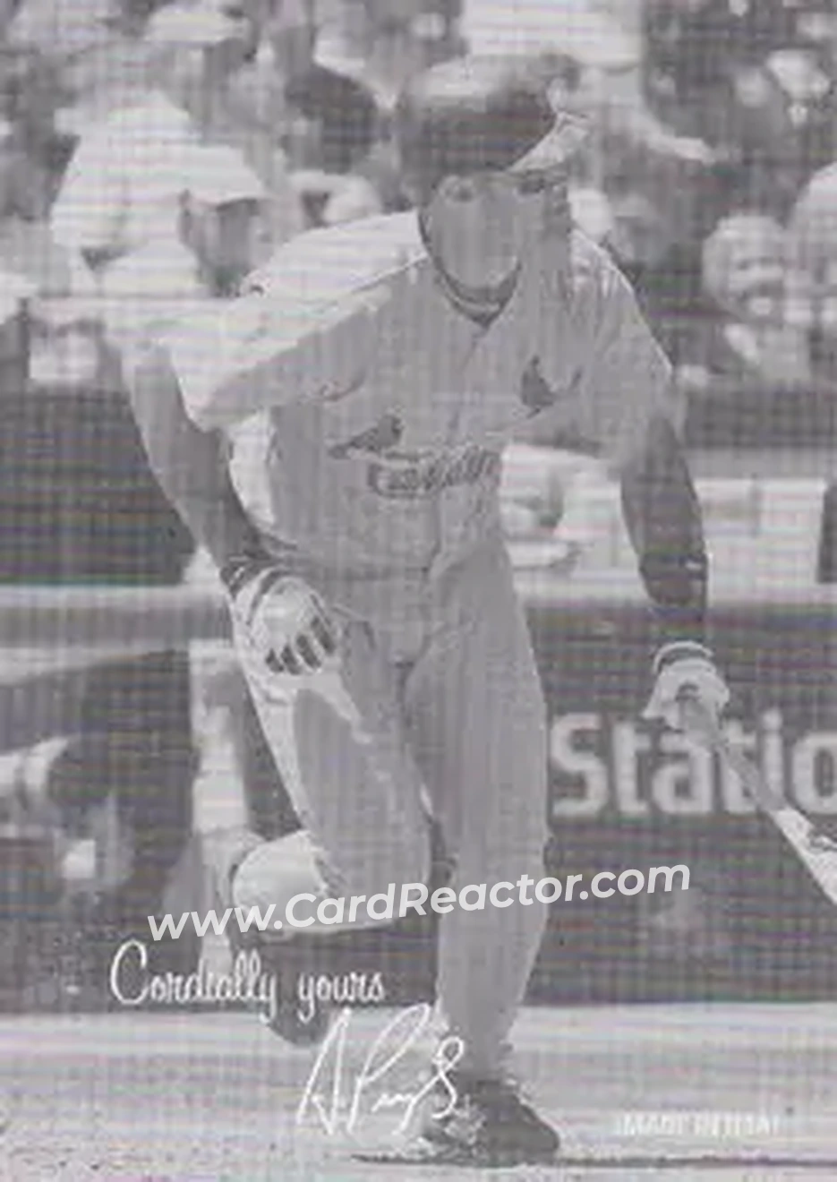 2004 Leaf - Exhibits 1939-46 Cordially Yours Left #2 - Albert Pujols - St. Louis Cardinals - Front 2004 Leaf - Exhibits 1939-46 Cordially Yours Left #2 - Albert Pujols - St. Louis Cardinals - Front