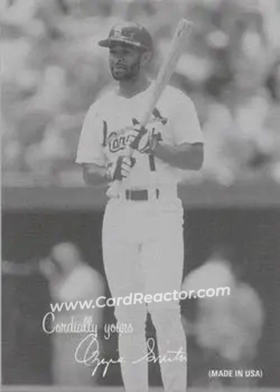 2004 Leaf - Exhibits 1939-46 Cordially Yours Left #34 - Ozzie Smith - St. Louis Cardinals - Front