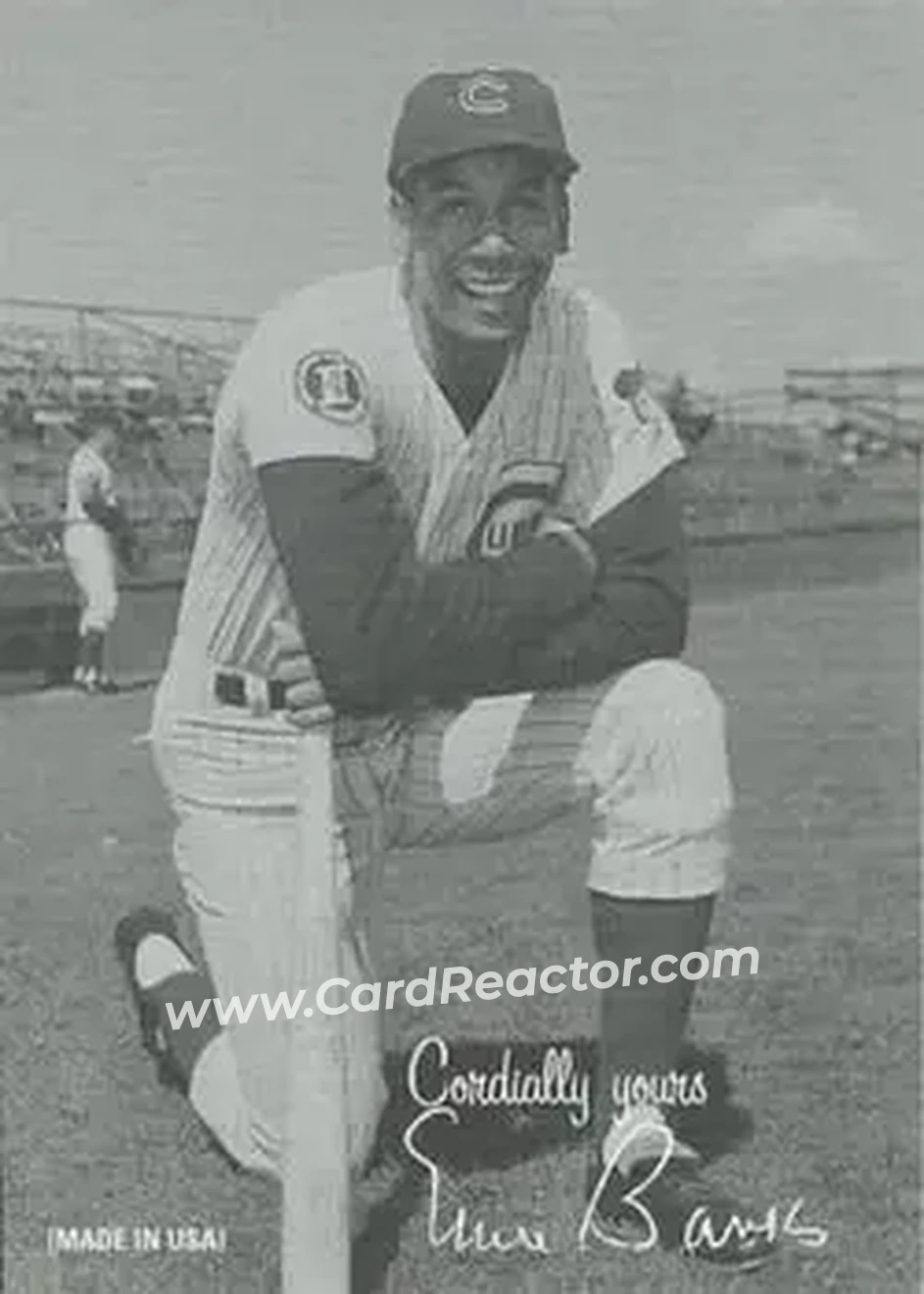 2004 Leaf - Exhibits 1939-46 Cordially Yours Right #14 - Ernie Banks - Chicago Cubs - Front