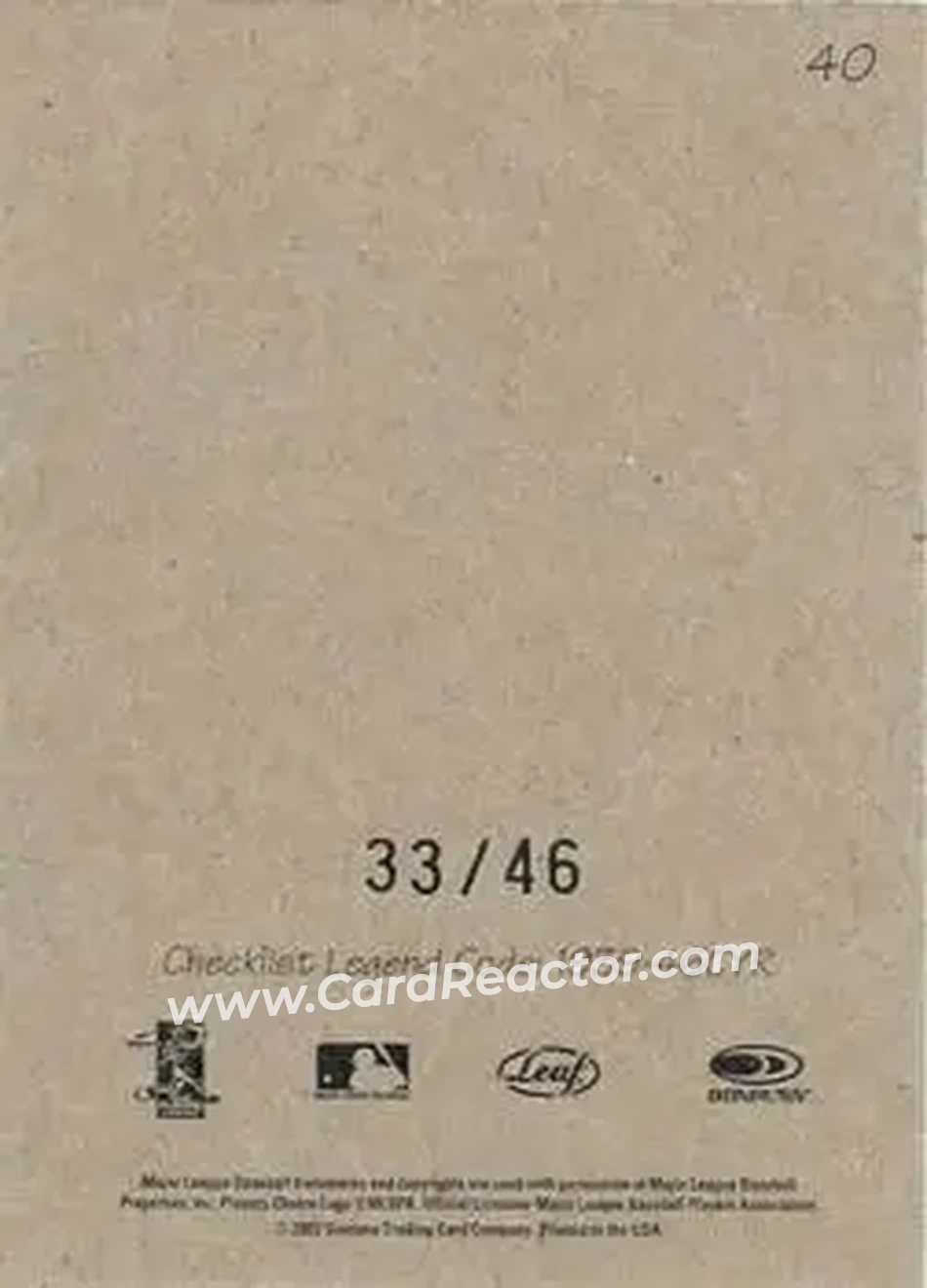 2004 Leaf - Exhibits 1939-46 Cordially Yours Right #40 - Roberto Alomar - Chicago White Sox - Back 2004 Leaf - Exhibits 1939-46 Cordially Yours Right #40 - Roberto Alomar - Chicago White Sox - Back