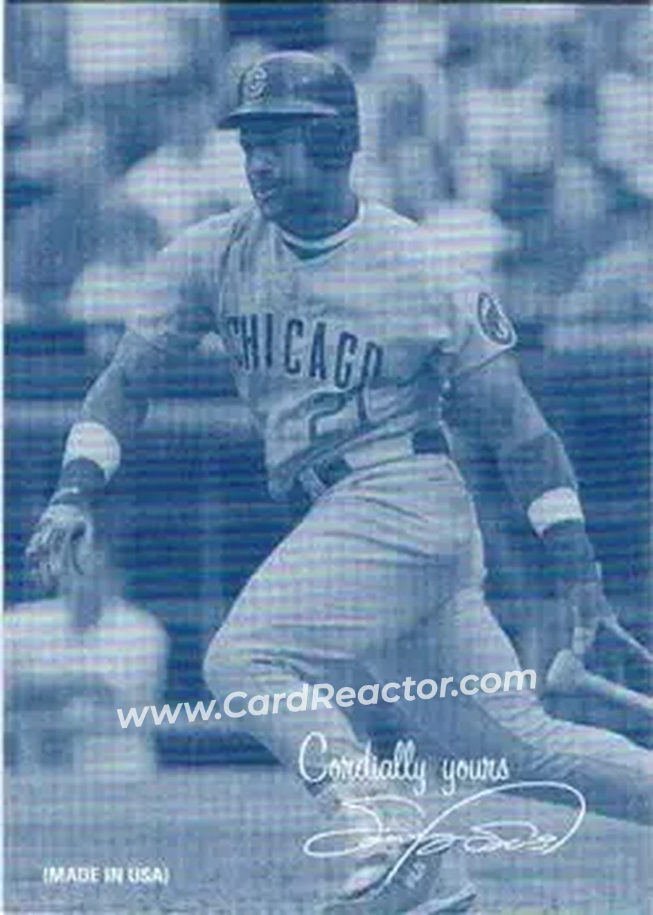 2004 Leaf - Exhibits 1939-46 Cordially Yours Right Second Edition #44 - Sammy Sosa - Chicago Cubs - Front