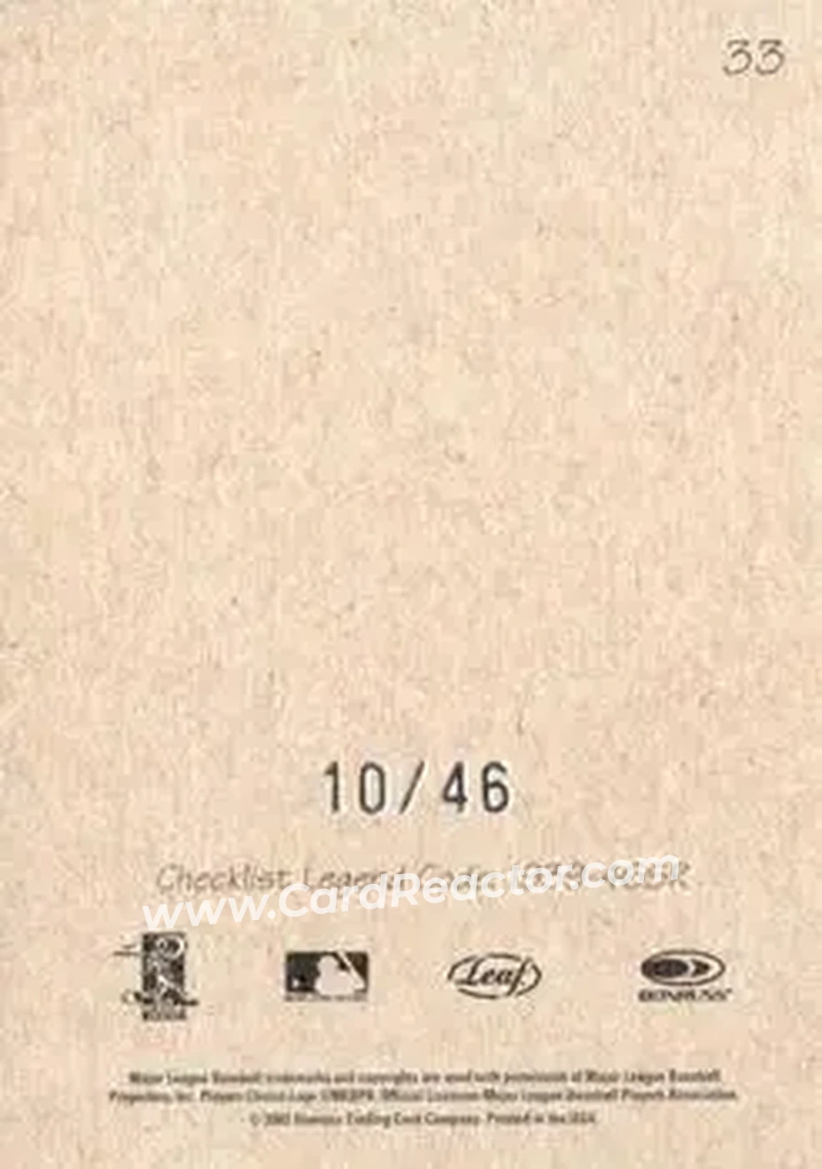 2004 Leaf - Exhibits 1939-46 Sincerely Right #33 - Nomar Garciaparra - Boston Red Sox - Back 2004 Leaf - Exhibits 1939-46 Sincerely Right #33 - Nomar Garciaparra - Boston Red Sox - Back