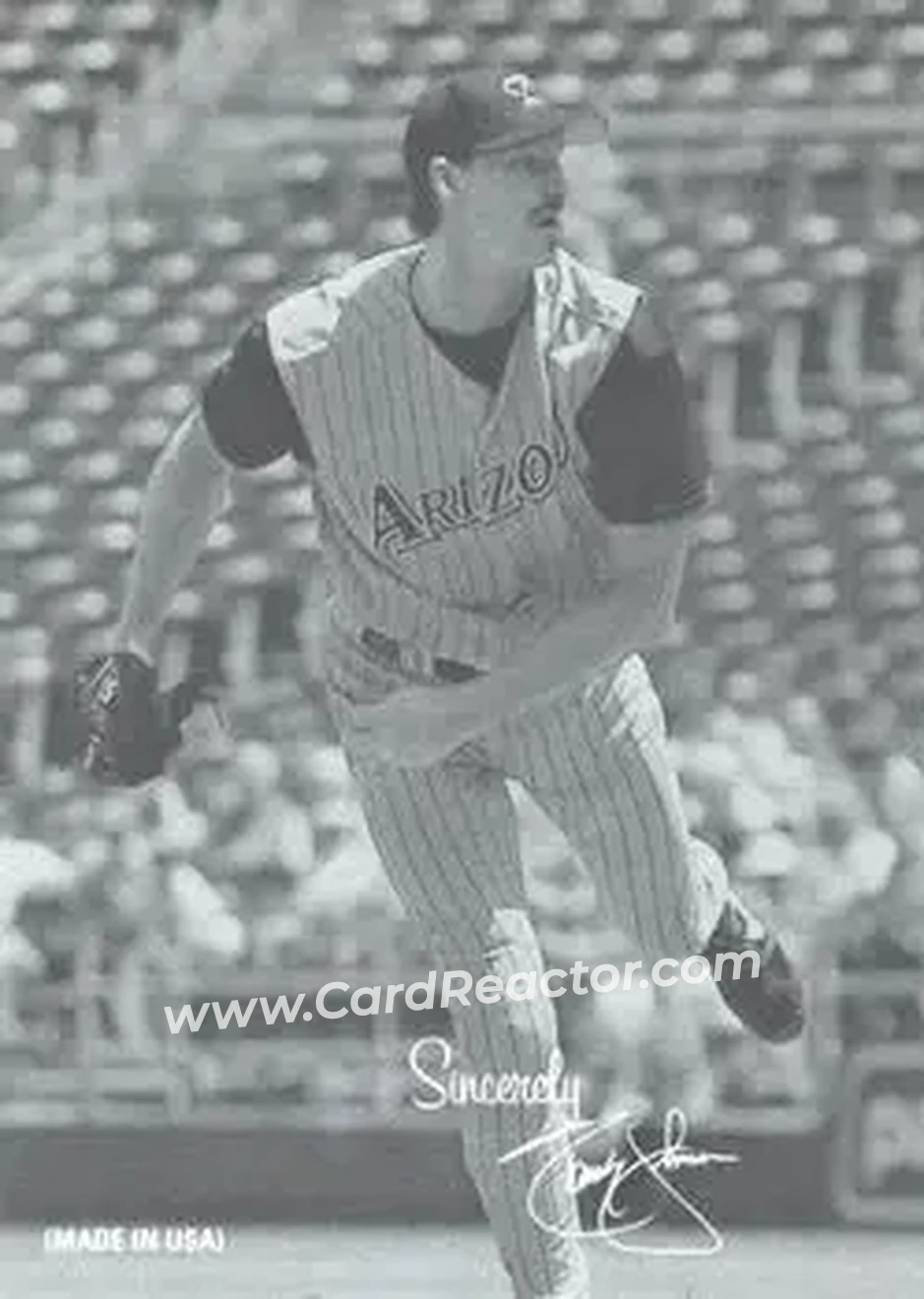2004 Leaf - Exhibits 1939-46 Sincerely Right #36 - Randy Johnson - Arizona Diamondbacks - Front