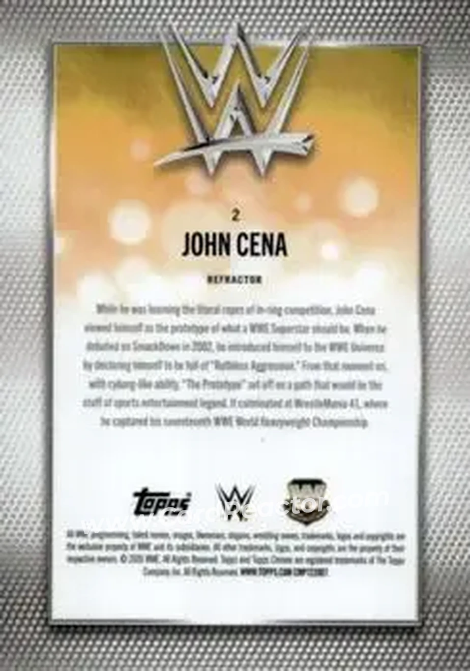 2026 Topps Chrome WWE - Refractor #2 - John Cena - Back