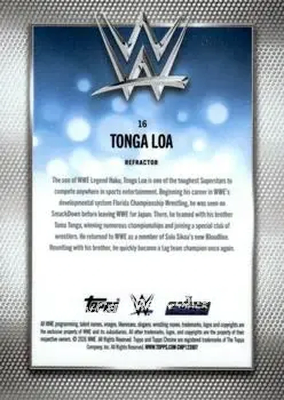 2026 Topps Chrome WWE - Refractor #16 - Tonga Loa - Back