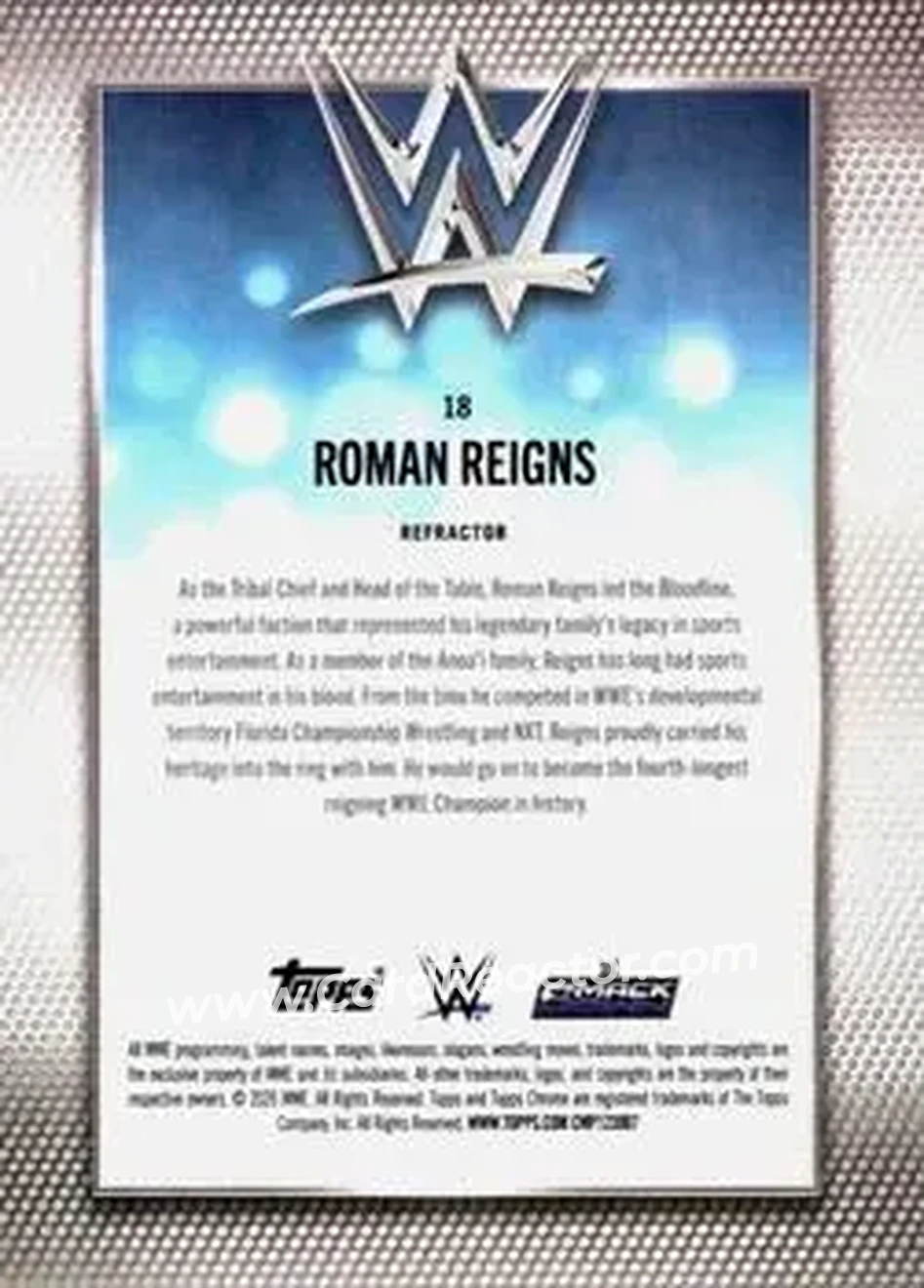 2026 Topps Chrome WWE - Refractor #18 - Roman Reigns - Back