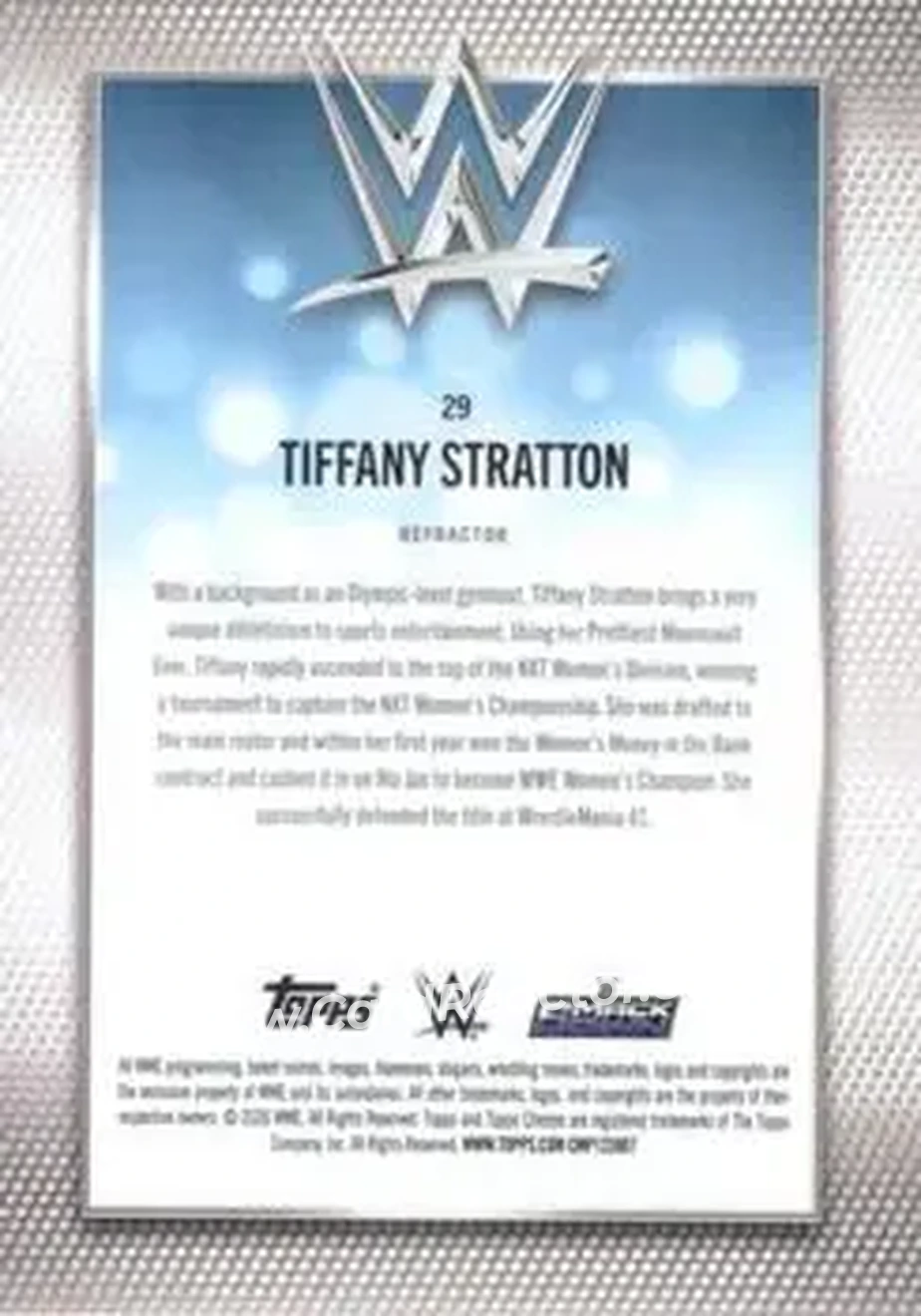 2026 Topps Chrome WWE - Refractor #29 - Tiffany Stratton - Back 2026 Topps Chrome WWE - Refractor #29 - Tiffany Stratton - Back