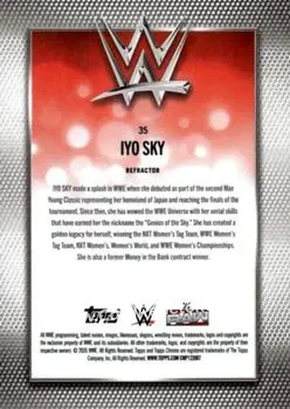 2026 Topps Chrome WWE - Refractor #35 - Iyo Sky - Back