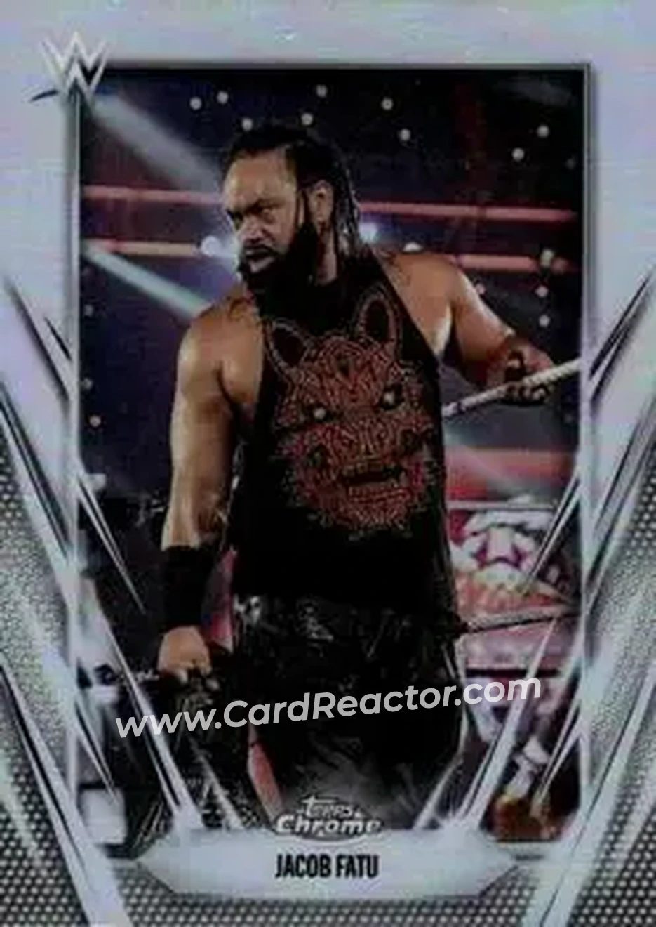 2026 Topps Chrome WWE - Refractor #55 - Jacob Fatu - Front 2026 Topps Chrome WWE - Refractor #55 - Jacob Fatu - Front