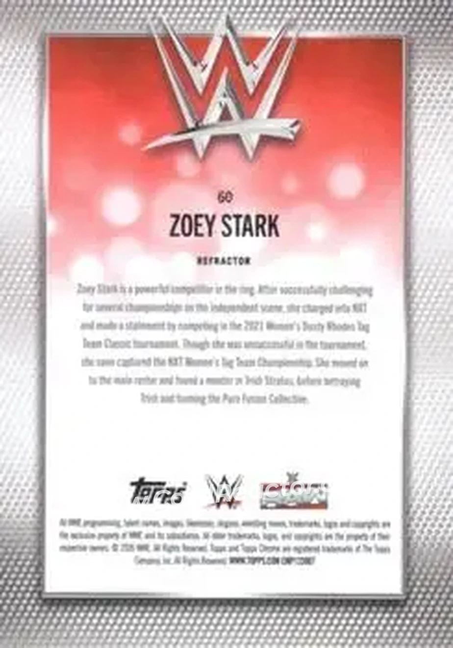 2026 Topps Chrome WWE - Refractor #60 - Zoey Stark - Back