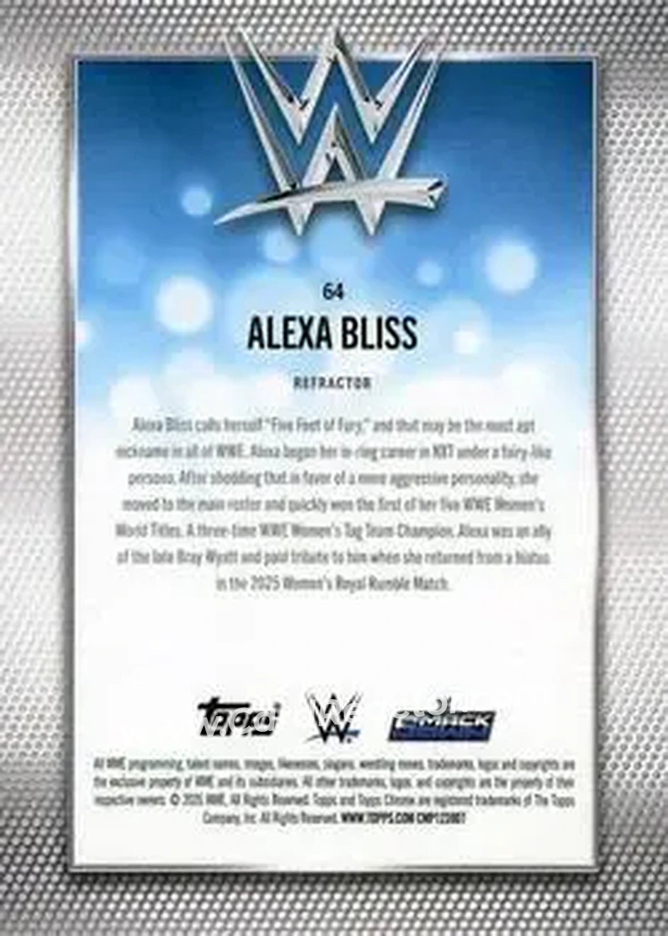 2026 Topps Chrome WWE - Refractor #64 - Alexa Bliss - Back