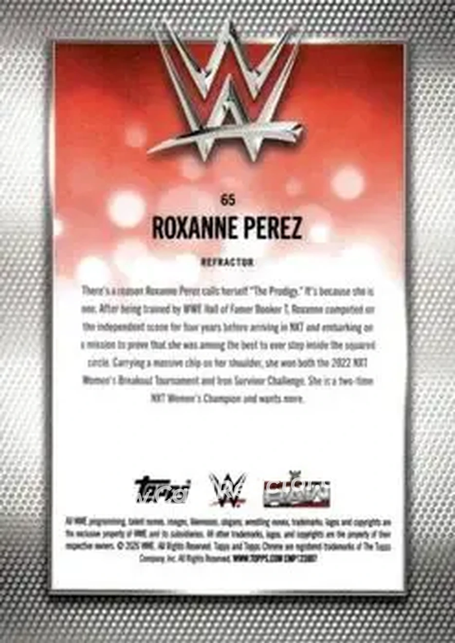 2026 Topps Chrome WWE - Refractor #65 - Roxanne Perez - Back