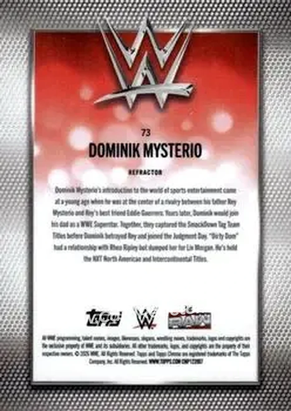 2026 Topps Chrome WWE - Refractor #73 - "Dirty" Dominik Mysterio - Back