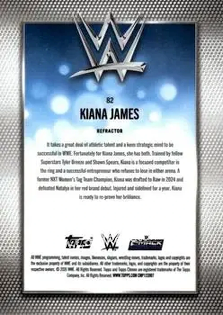 2026 Topps Chrome WWE - Refractor #82 - Kiana James - Back