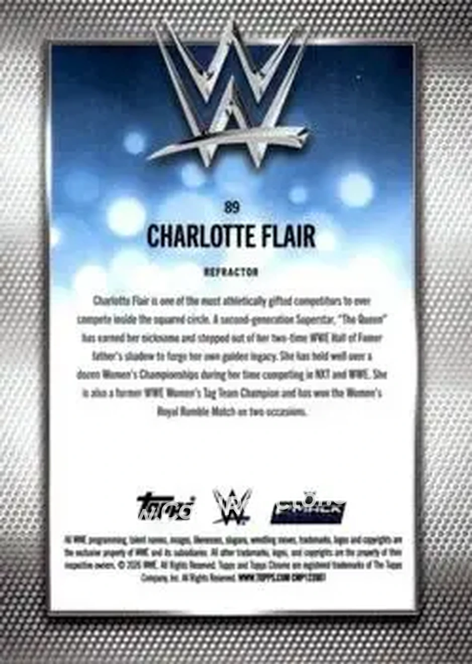 2026 Topps Chrome WWE - Refractor #89 - Charlotte Flair - Back