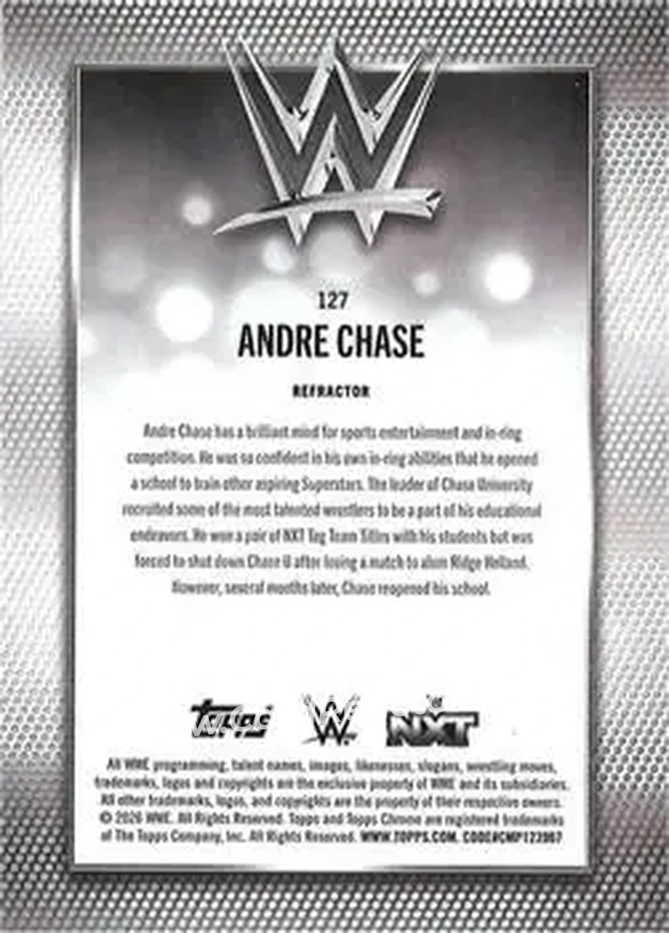2026 Topps Chrome WWE - Refractor #127 - Andre Chase - Back
