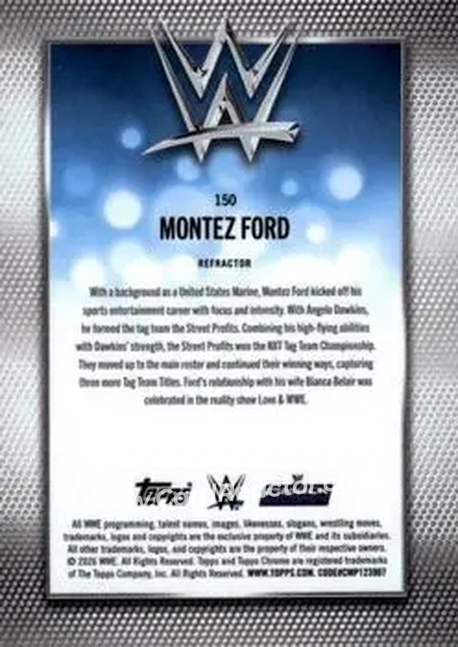2026 Topps Chrome WWE - Refractor #150 - Montez Ford - Back