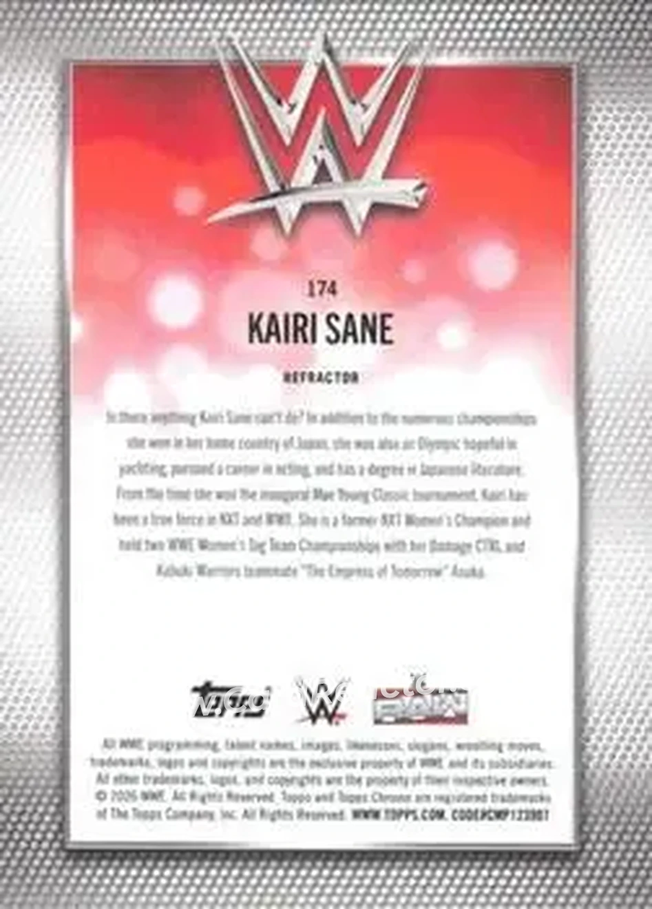 2026 Topps Chrome WWE - Refractor #174 - Kairi Sane - Back 2026 Topps Chrome WWE - Refractor #174 - Kairi Sane - Back