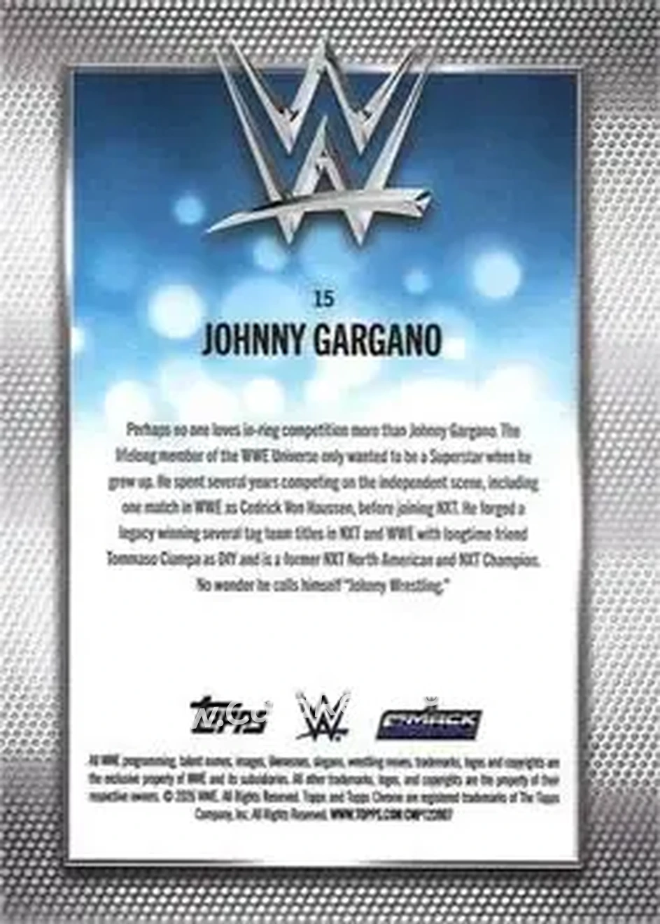2026 Topps Chrome WWE - Magenta Refractor #15 - Johnny Gargano - Back