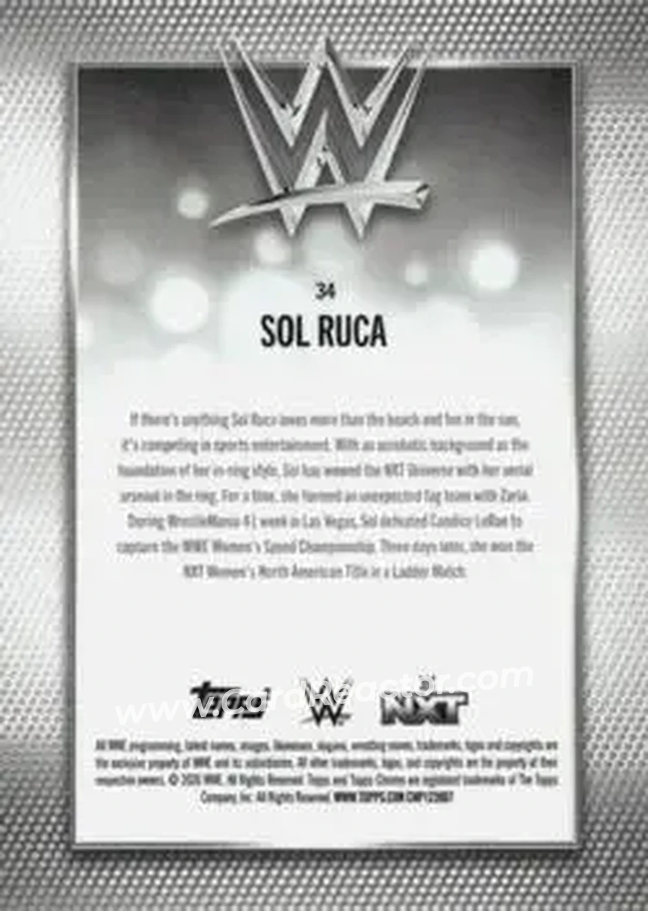 2026 Topps Chrome WWE - Magenta Refractor #34 - Sol Ruca - Back