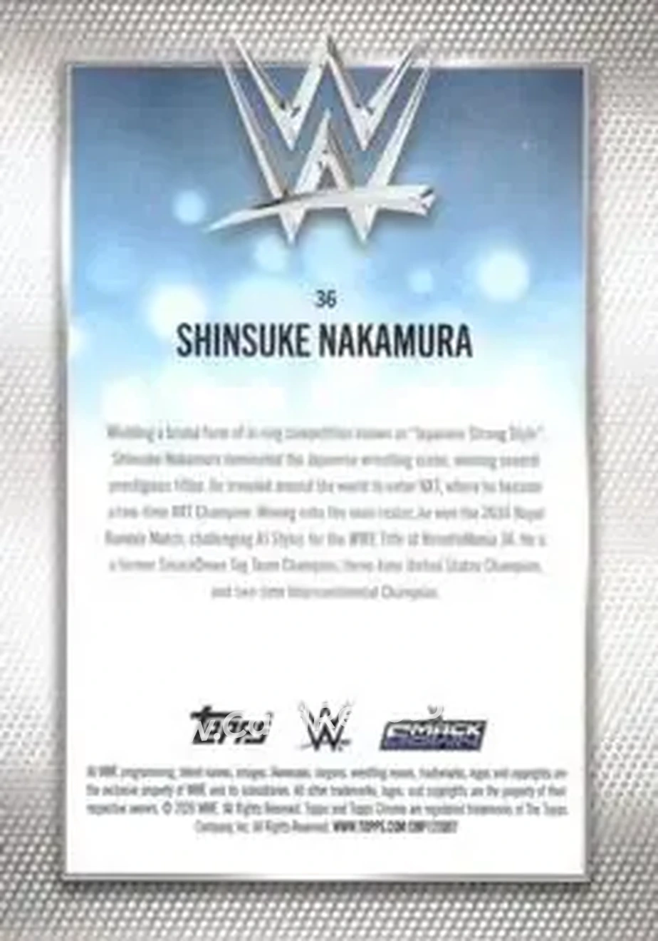 2026 Topps Chrome WWE - Magenta Refractor #36 - Shinsuke Nakamura - Back