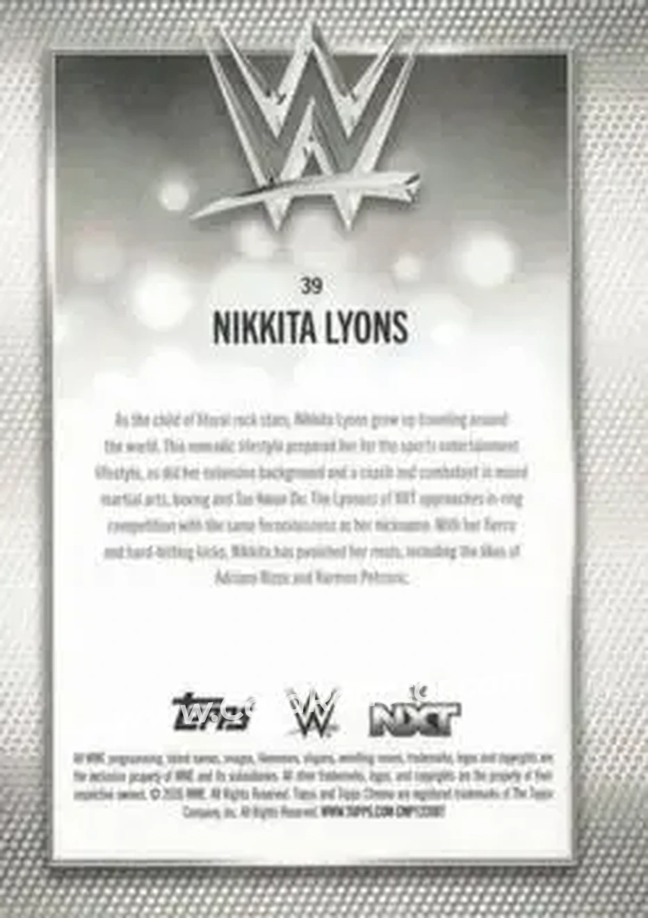 2026 Topps Chrome WWE - Magenta Refractor #39 - Nikkita Lyons - Back