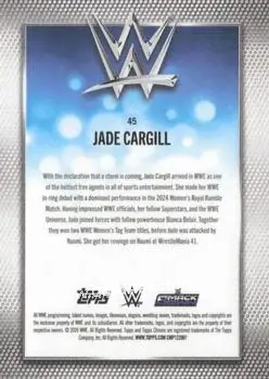 2026 Topps Chrome WWE - Magenta Refractor #45 - Jade Cargill - Back