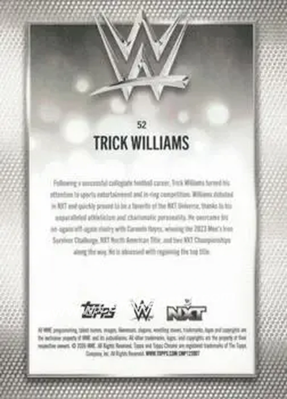 2026 Topps Chrome WWE - Magenta Refractor #52 - Trick Williams - Back