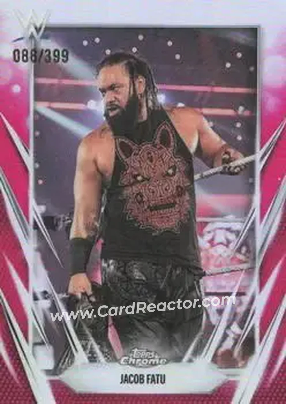 2026 Topps Chrome WWE - Magenta Refractor #55 - Jacob Fatu - Front