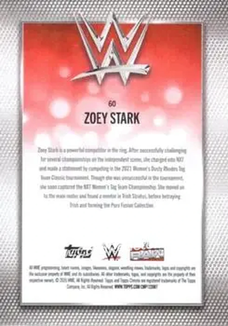 2026 Topps Chrome WWE - Magenta Refractor #60 - Zoey Stark - Back
