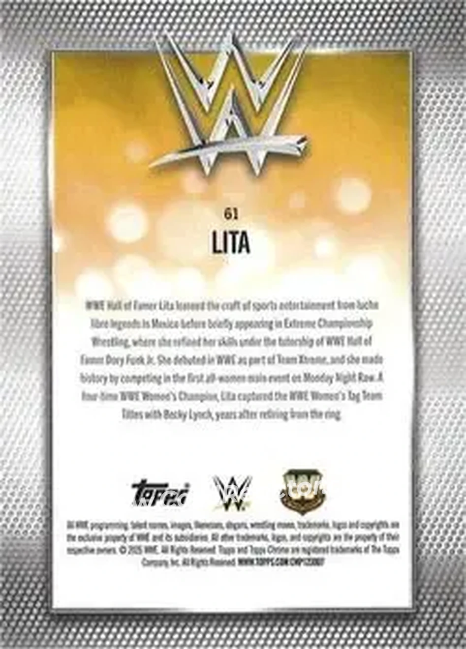 2026 Topps Chrome WWE - Magenta Refractor #61 - Lita - Back