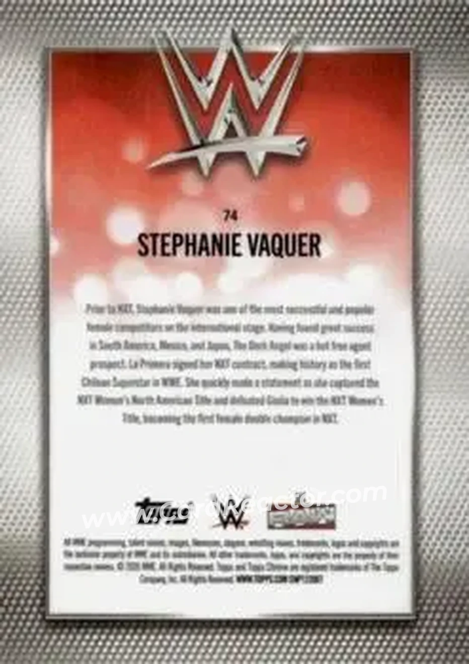 2026 Topps Chrome WWE - Magenta Refractor #74 - Stephanie Vaquer - Back