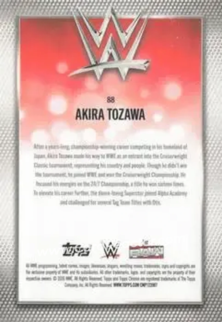 2026 Topps Chrome WWE - Magenta Refractor #88 - Akira Tozawa - Back
