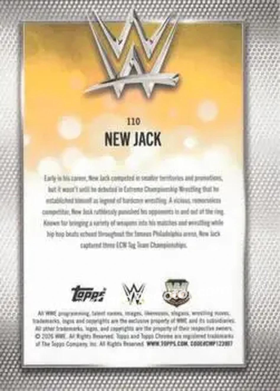 2026 Topps Chrome WWE - Magenta Refractor #110 - New Jack - Back