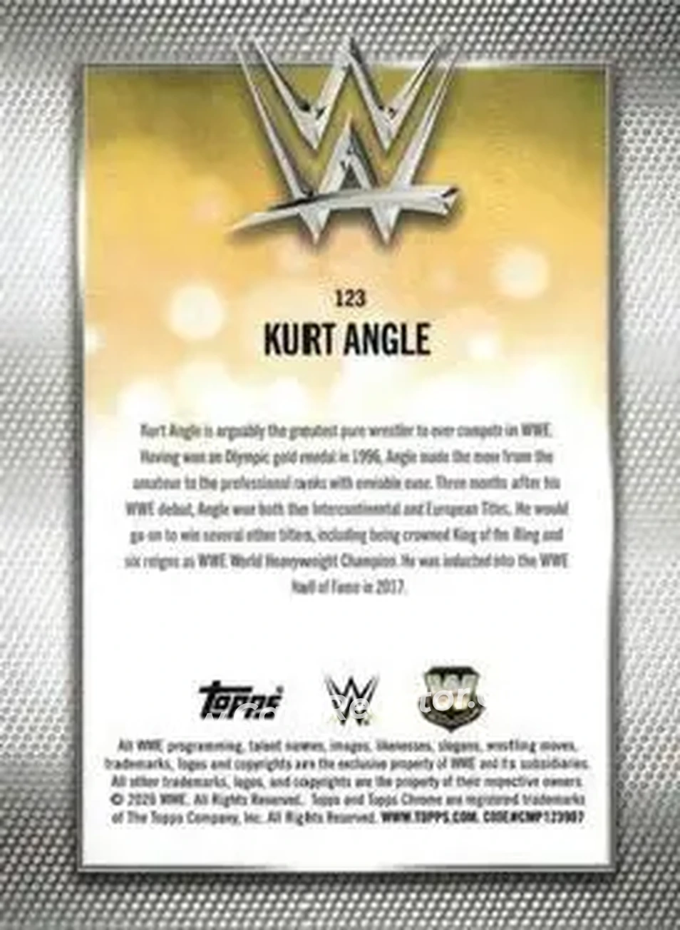 2026 Topps Chrome WWE - Magenta Refractor #123 - Kurt Angle - Back